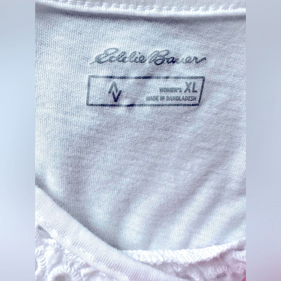Eddie Bauer White Cotton and Tencel Top, size XL - Picture 4 of 6